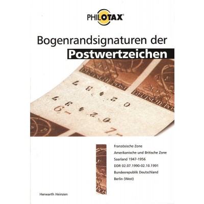 PHILOTAX Bogenrandsignaturen der Postwertzeichen gedrucktes Handbuch